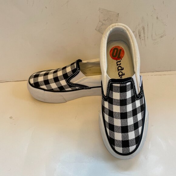 Youth Slip On Kids Sneaker Shoe Toddler Checks Plaid Size 10 MUDD - Picture 1 of 9